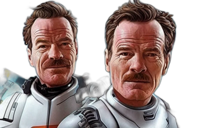face, comic book art, concept art, photorealistic, cartoon, outer space, bryan, cranston transparent PNG cut-out
