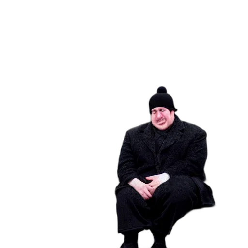 hat, jacket, creature, staff transparent PNG cut-out