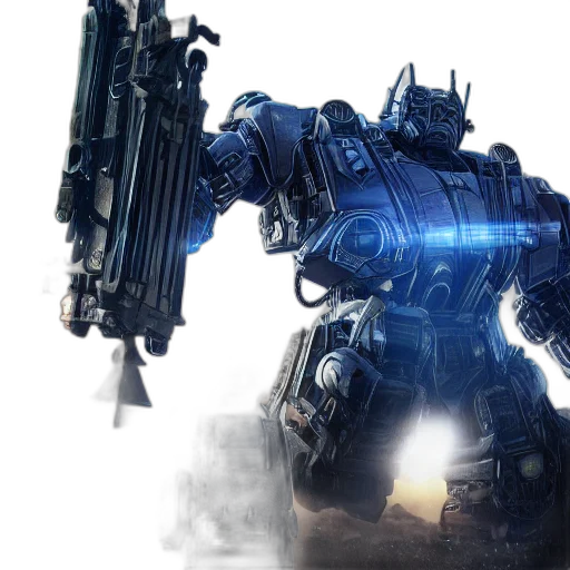 robot, weapon, concept art, 3d render transparent PNG cut-out