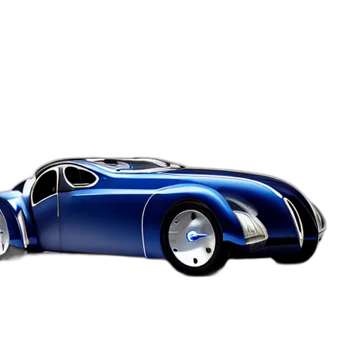car, 3d render, concept art, photorealistic, cartoon, blue, futuristic, bugatti transparent PNG cut-out