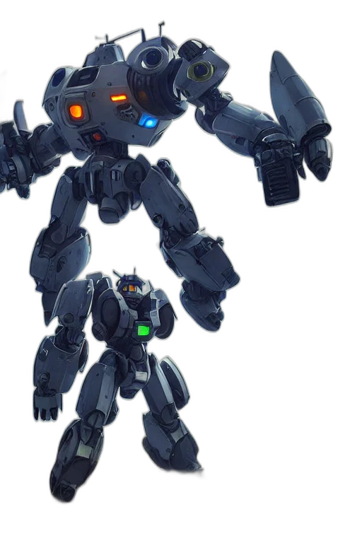 robot, weapon, concept art, 3d render transparent PNG cut-out