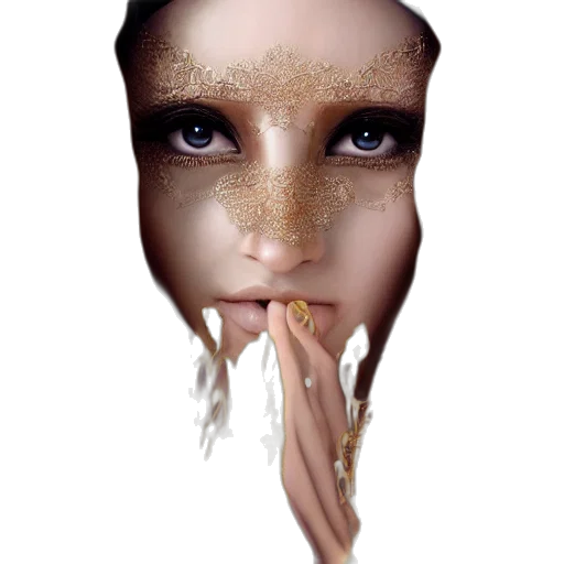 mask, face, jewelry, crown, photorealistic, fantasy art, concept art, 3d render transparent PNG cut-out