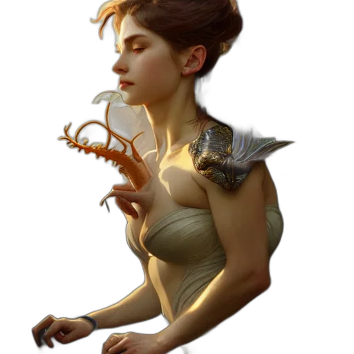 dragon, creature, staff, jewelry transparent PNG cut-out
