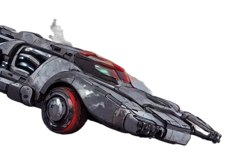 weapon, car, concept art, 3d render transparent PNG cut-out