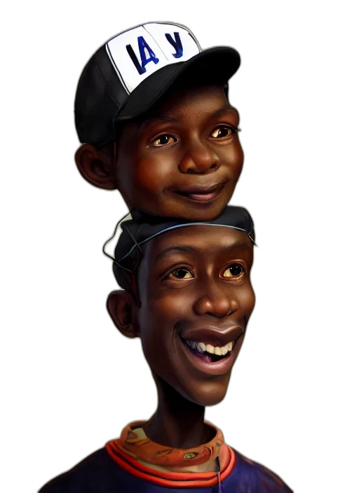 hat, face, cartoon, 3d render, concept art, photorealistic, caricature, style transparent PNG cut-out