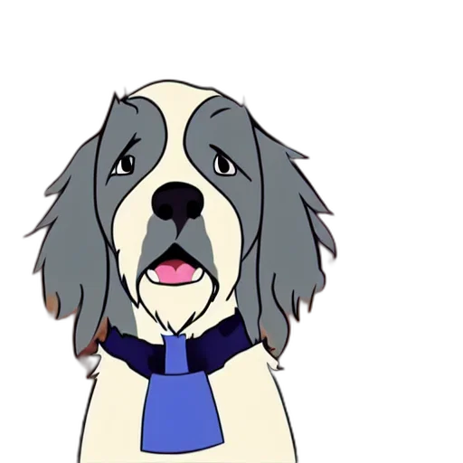 staff, animal, cartoon, anime, concept art, pixel art, bernedoodle, avatar transparent PNG cut-out