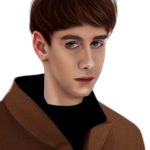 jacket, photorealistic, cartoon, fantasy art, concept art, earth tones, dark, guy transparent PNG cut-out