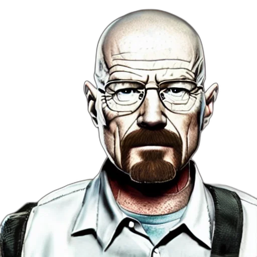 face, staff, comic book art, photorealistic, cartoon, concept art, walter, white transparent PNG cut-out