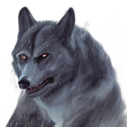 animal, creature, face, watercolor, fantasy art, photorealistic, concept art, monochrome transparent PNG cut-out