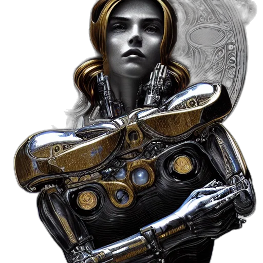 robot, jewelry, face, mask, concept art, cyberpunk, fantasy art, comic book art transparent PNG cut-out