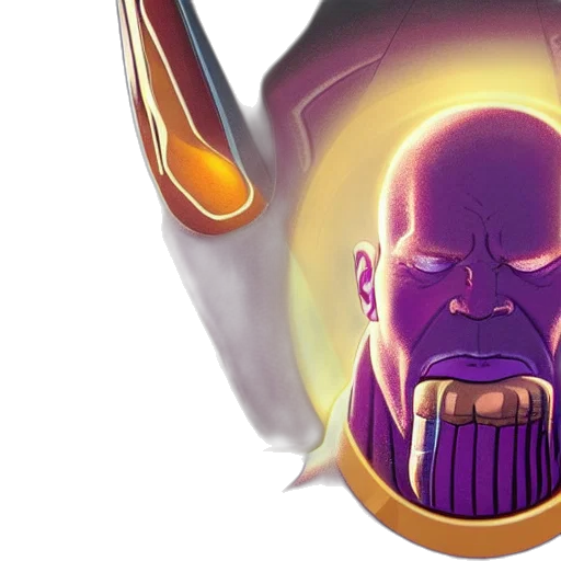 comic book art, concept art, thanos, eating transparent PNG cut-out