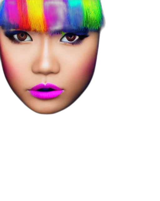 face, mask, hair, vaporwave transparent PNG cut-out