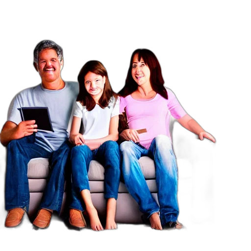 furniture, 3d render, photorealistic, happy transparent PNG cut-out