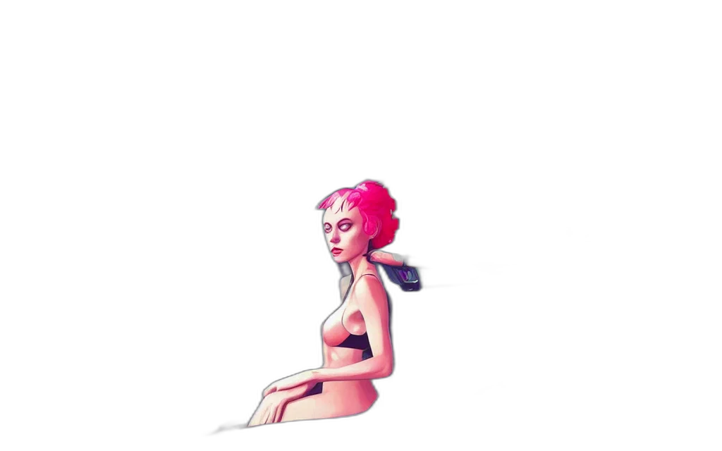 dress, creature, hair, pixel art transparent PNG cut-out
