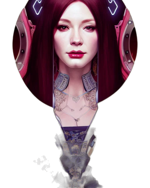 jewelry, robot, crown, face, fantasy art, photorealistic, concept art, cyberpunk transparent PNG cut-out