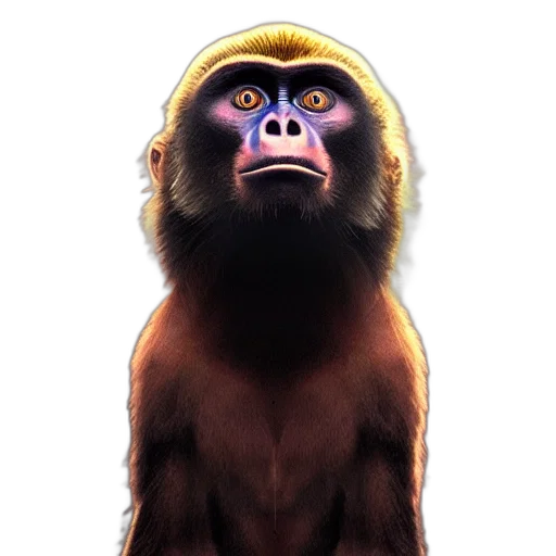 animal, face, creature, staff, photorealistic, concept art, 3d render, watercolor transparent PNG cut-out