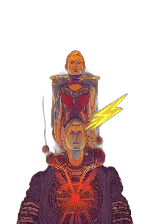 crown, staff, comic book art, concept art transparent PNG cut-out