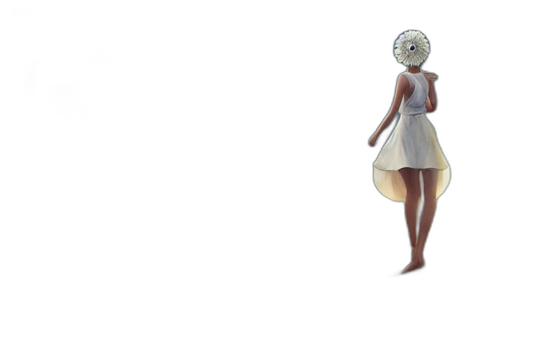 dress, mask, robot, umbrella, concept art, 3d render, pixel art, fantasy art transparent PNG cut-out