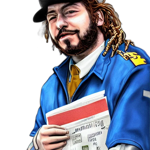 staff, jacket, hat, face transparent PNG cut-out