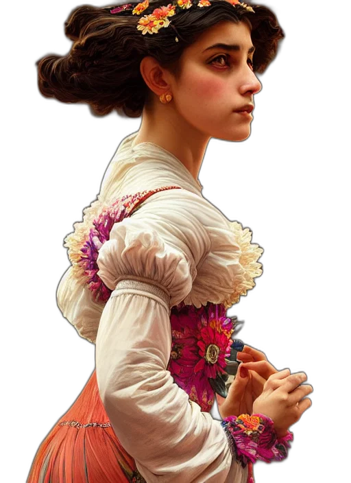 dress, face, jewelry, crown, photorealistic, oil painting, fantasy art, concept art transparent PNG cut-out