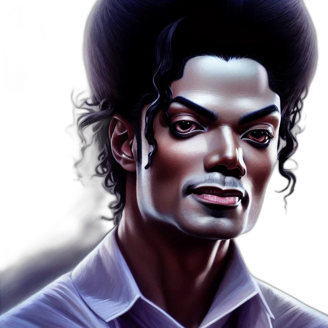 face, photorealistic, comic book art, concept art, cartoon, symmetry, michaeljackson, portrait transparent PNG cut-out