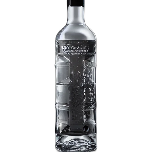 bottle, 3d render, vodka, modern transparent PNG cut-out