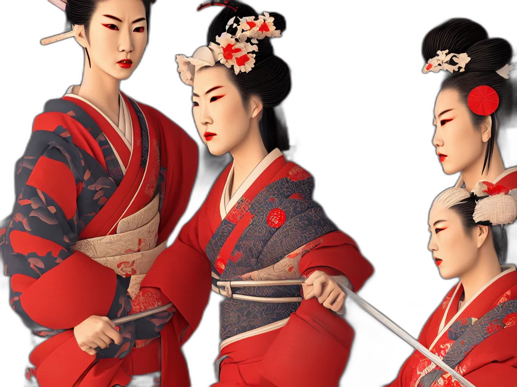staff, concept art, photorealistic, fantasy art, 3d render, fire, red, samurai transparent PNG cut-out