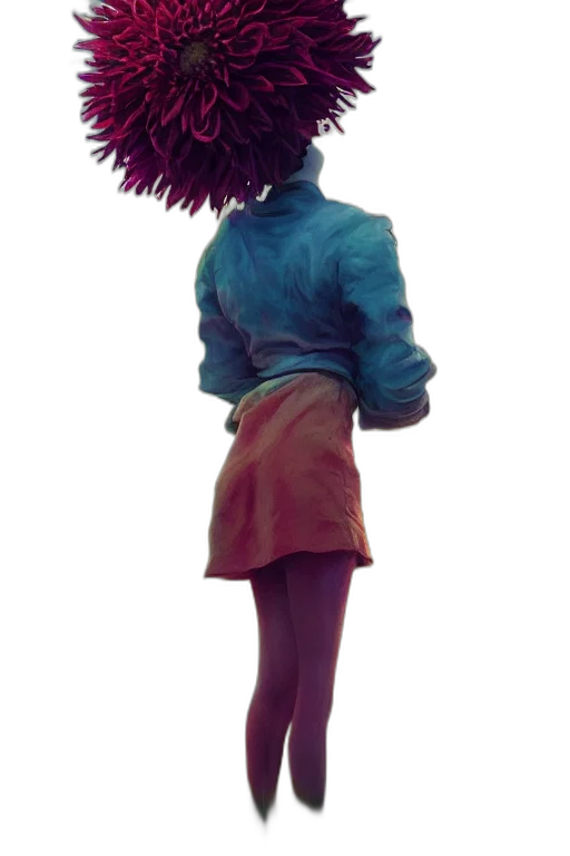 jacket, staff, hat, flower transparent PNG cut-out