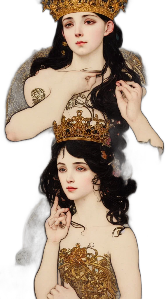 crown, jewelry, dress, fantasy art transparent PNG cut-out