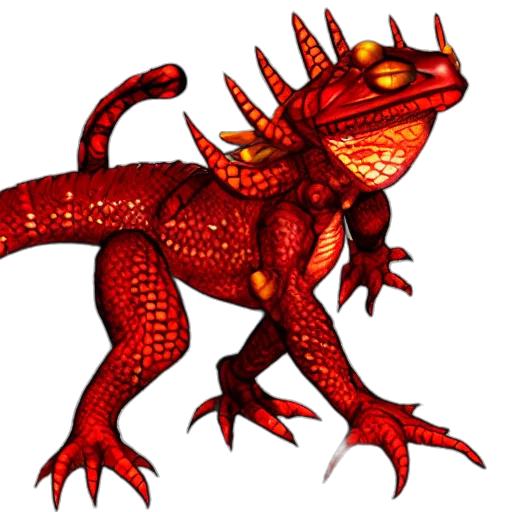 dragon, creature, animal, pixel art, concept art, fantasy art, 3d render, red transparent PNG cut-out