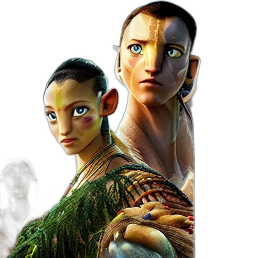 concept art, fantasy art, 3d render, photorealistic, green, avatar, movie transparent PNG cut-out
