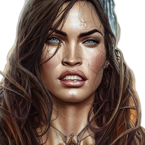 face, jewelry, hair, photorealistic transparent PNG cut-out