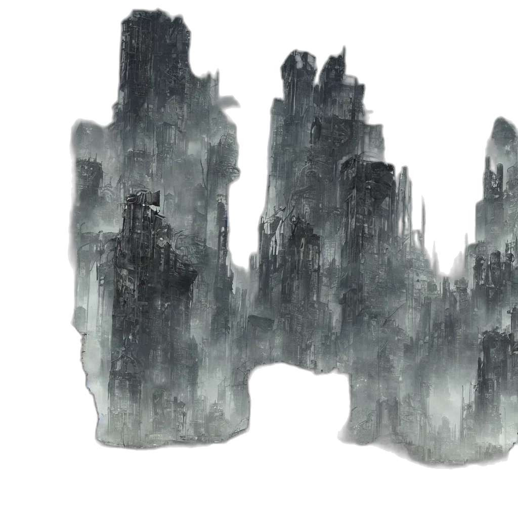 concept art, 3d render, fantasy art, photorealistic, fog, outer space, city street, underwater transparent PNG cut-out