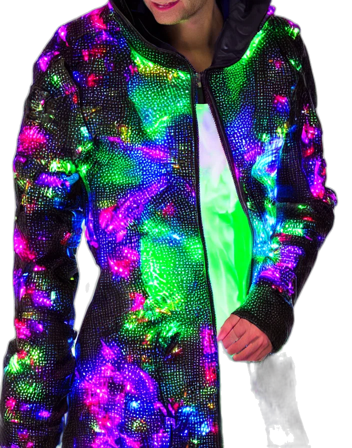 jacket, vaporwave, cyberpunk, 3d render transparent PNG cut-out