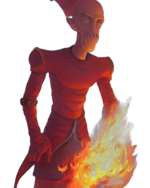 robot, staff, creature, mask, concept art, fantasy art, comic book art, 3d render transparent PNG cut-out
