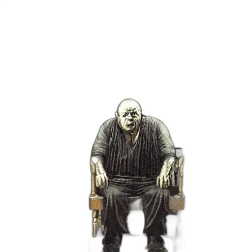 robot, creature, face, staff transparent PNG cut-out