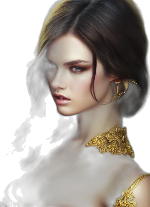 crown, jewelry, face, dress, fantasy art, photorealistic, concept art, oil painting transparent PNG cut-out
