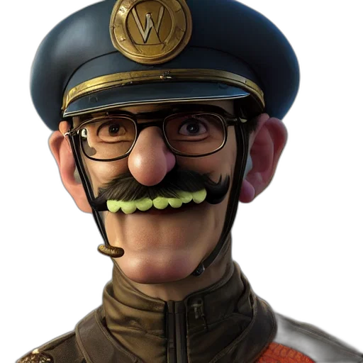 face, staff, mask, hat, concept art, photorealistic, 3d render, cartoon transparent PNG cut-out