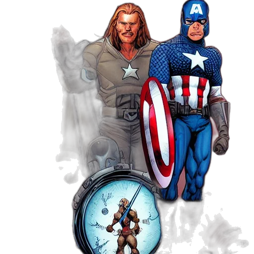 comic book art, concept art, fantasy art, captain transparent PNG cut-out