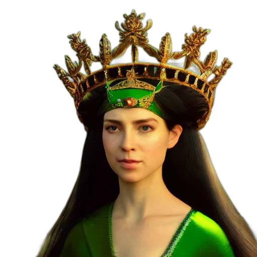 crown, jewelry, staff, hat, fantasy art, photorealistic, concept art, 3d render transparent PNG cut-out