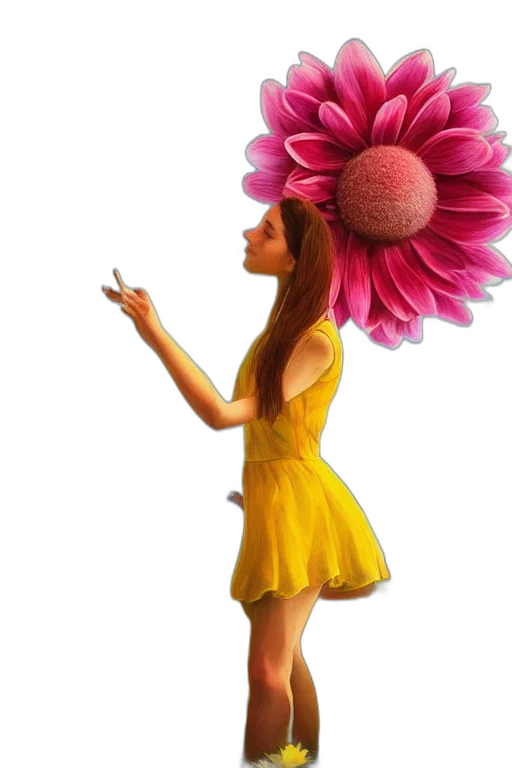 flower, dress, hat, umbrella transparent PNG cut-out