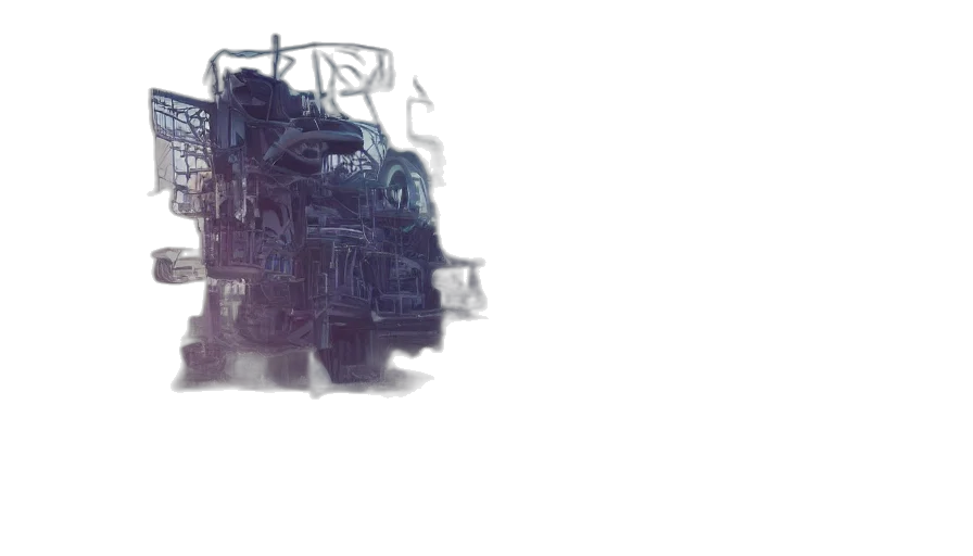 car, robot, weapon, mask, concept art, pixel art, cyberpunk, 3d render transparent PNG cut-out
