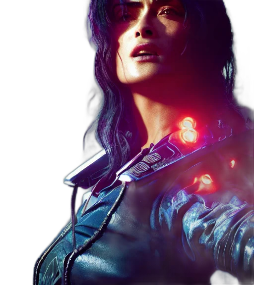 weapon, sword, comic book art, concept art, cyberpunk, fantasy art, neon lights, blue transparent PNG cut-out
