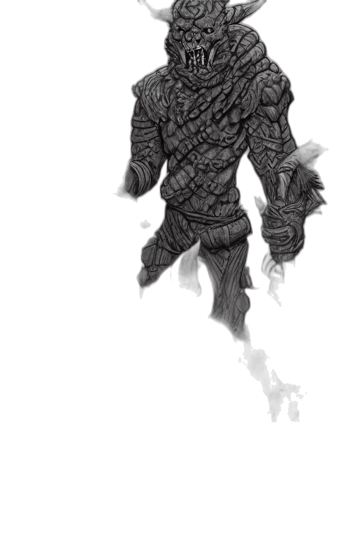 creature, dragon, mask, sword transparent PNG cut-out