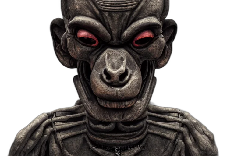 mask, face, creature, robot, concept art, 3d render, photorealistic, outer space transparent PNG cut-out