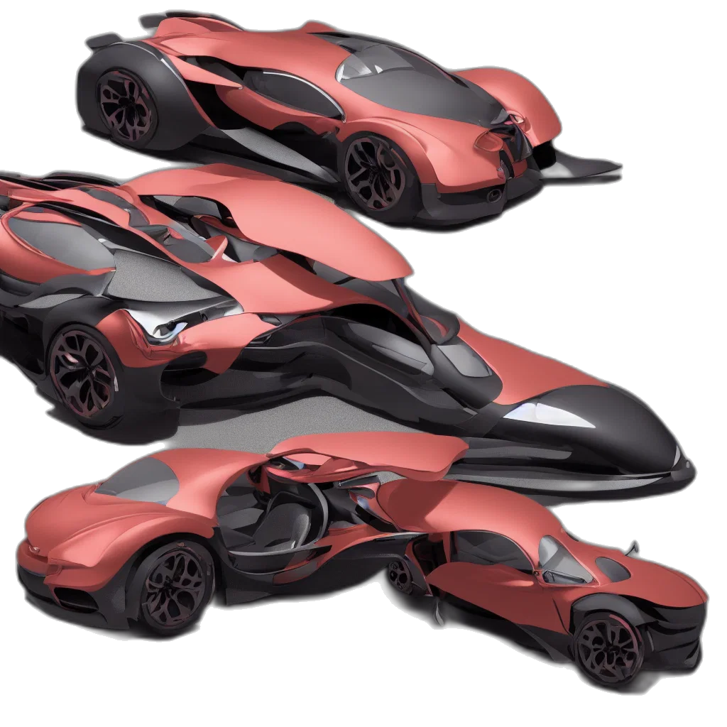 car, 3d render, concept art, photorealistic transparent PNG cut-out