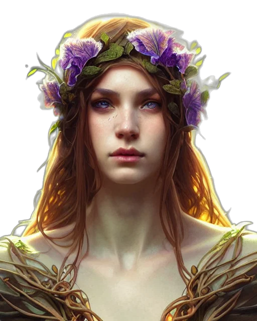 face, crown, jewelry, dress, fantasy art, photorealistic, concept art, oil painting transparent PNG cut-out