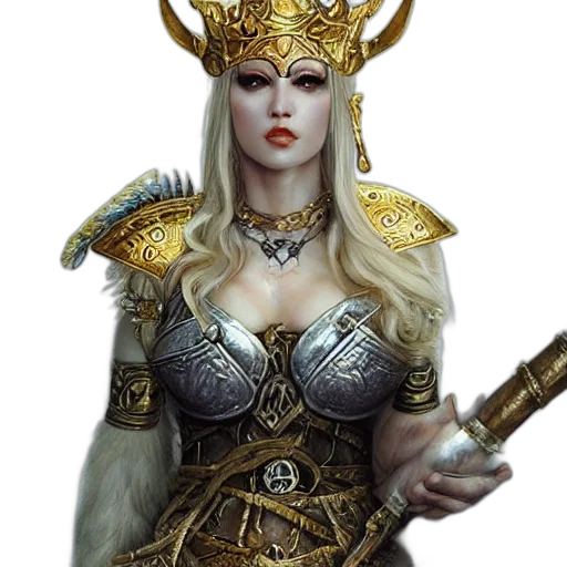 crown, jewelry, staff, sword, fantasy art, concept art, comic book art, photorealistic transparent PNG cut-out