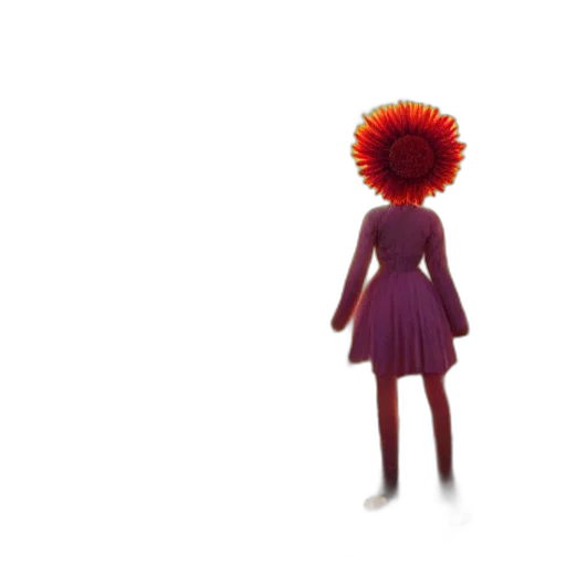 flower, dress, hair, staff transparent PNG cut-out