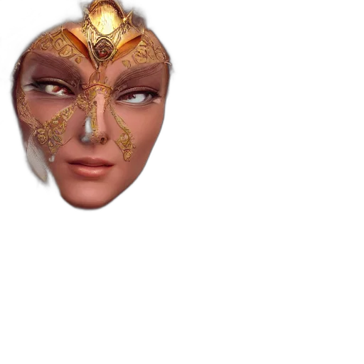 mask, face, jewelry, crown, 3d render, fantasy art, concept art, photorealistic transparent PNG cut-out